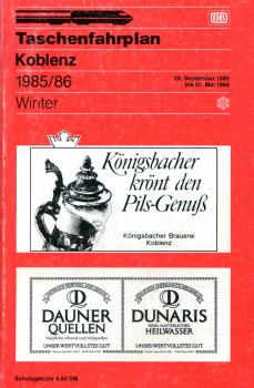 Taschenfahrplan Koblenz 1985 / 1986