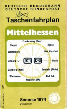 Taschenfahrplan Mittelhessen 1974