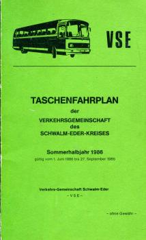 Taschenfahrplan Schwalm Eder Kreis 1986