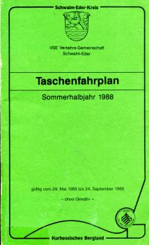 Taschenfahrplan Schwalm Eder Kreis 1988