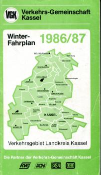 Fahrplan Verkehrsgemeinschaft Kassel 1986 / 1987