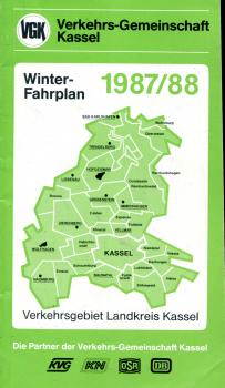 Fahrplan Verkehrsgemeinschaft Kassel 1987 / 1988