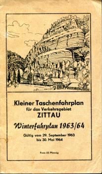 Kleiner Taschenfahrplan für das Verkehrsgebiet Zittau 1963 / 1964