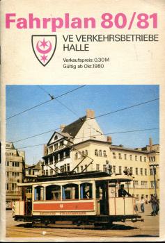 Fahrplan VE Verkehrsbetriebe Halle 1980 / 1981
