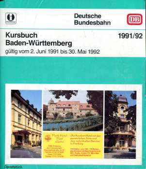 Kursbuch Baden-Württemberg 1991 / 1992