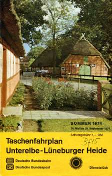 Taschenfahrplan Unterelbe Lüneburger Heide 1974