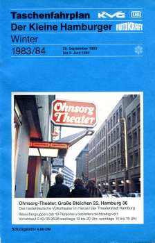 Taschenfahrplan der Kleine Hamburger 1983 / 1984