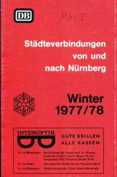 Städteverbindungen von und nach Nürnberg 1977 / 1978