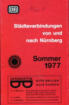 Städteverbindungen von und nach Nürnberg 1977
