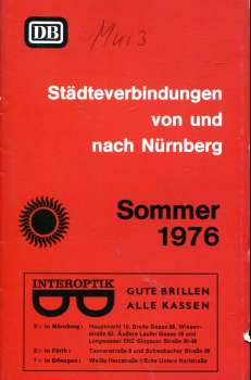 Städteverbindungen von und nach Nürnberg 1976