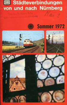 Städteverbindungen von und nach Nürnberg 1972