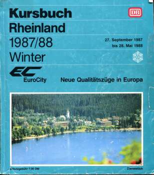 Kursbuch Rheinland 1987 / 1988 (Deckblatt mit Gebrauchsspuren)