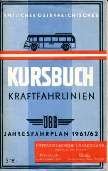 Kursbuch Kraftfahrlinien Österreich 1961 / 1962