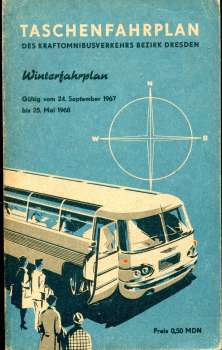 Fahrplan Kraftomnibusverkehr Bezirk Dresden 1967 / 1968