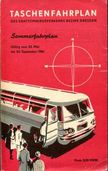 Fahrplan Kraftomnibusverkehr Bezirk Dresden 1966
