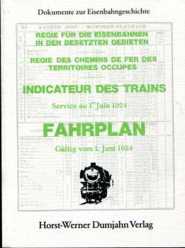 Fahrplan 1924 besetzte Gebiete Rheinlandbesetzung Reprint