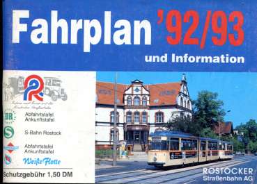 Fahrplan Rostock 1992 / 1998