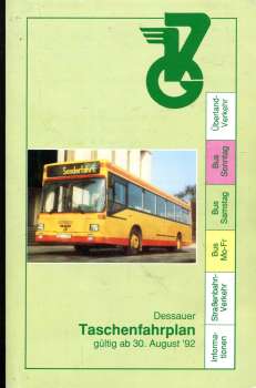 Taschenfahrplan Dessau 1992 / 1993