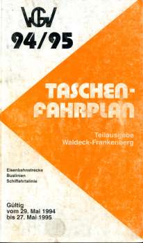 Taschenfahrplan Waldeck-Frankenberg 1994 / 1995 ( Umschlag leider fleckig !)