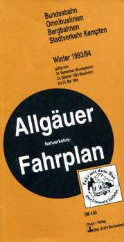 Allgäuer Fahrplan Kempten 1993 / 1994