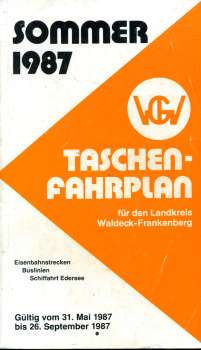 Taschenfahrplan für den Landkreis Waldeck-Frankenberg 1987