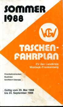 Taschenfahrplan für den Landkreis Waldeck-Frankenberg 1988 (Deckblatt leicht fleckig!)