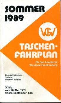 Taschenfahrplan für den Landkreis Waldeck-Frankenberg 1989