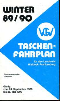 Taschenfahrplan für den Landkreis Waldeck-Frankenberg 1989 / 1990