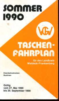 Taschenfahrplan für den Landkreis Waldeck-Frankenberg 1990