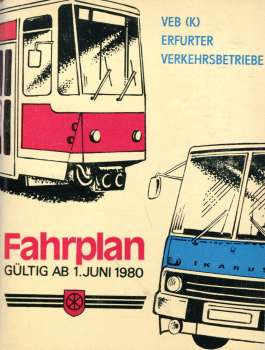 Fahrplan Erfurter Verkehrsbetriebe 1980