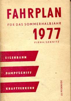 Fahrplan Pirna / Sebnitz 1977