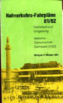 Nahverkehrs Fahrpläne Darmstadt 1981 / 1982 ( leicht wellig !)