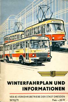 Fahrplan Informationen Verkehrsbetriebe der Stadt Dresden 1970 / 1971