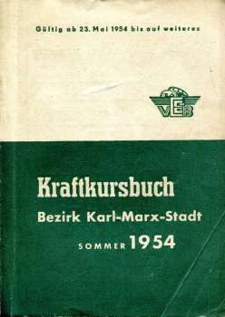 Kraftkursbuch Bezirk Karl-Marx-Stadt 1954
