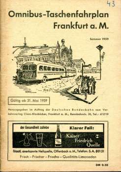 Omnibus Fahrplan Frankfurt a. M. 1959