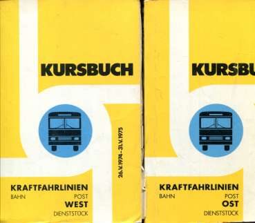 Kursbuch Kraftfahrlinien Österreich 1974 / 1975 2 Bände