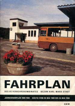 Fahrplan Verkehrskombinat Karl Marx Stadt 1989 / 1990