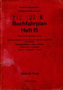 Buchfahrplan Heft 15 BD Hannover 1976 Nordenham-Blexen Hude Bremen Lemwerder Uelzen Bremen Langwedel