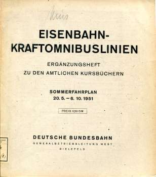 Eisenbahn Kraftomnibuslinien DB 1951