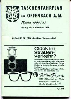 Taschenfahrplan Offenbach 1968 / 1969