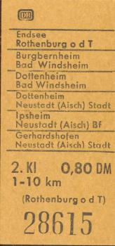 Fahrkarte Rothenburg Neustadt
