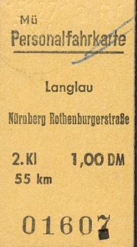 Fahrkarte Langlau Nürnberg Rothenburgerstraße