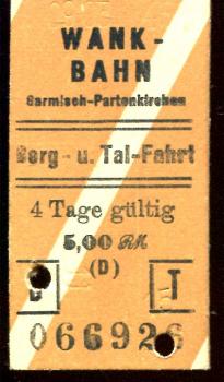 Fahrkarte Wankbahn 1948