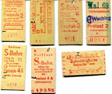 7 Fahrkarten S-Bahn Berlin rotdruck