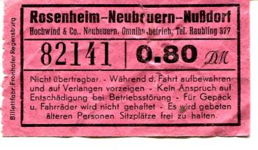 Fahrschein Rosenheim – Nußdorf