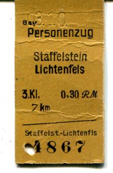 Fahrkarte Staffelstein – Lichtenfels