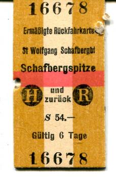 Fahrkarte Schafbergbahn