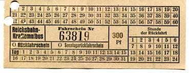 Fahrschein Reichsbahn Kraftomnibus