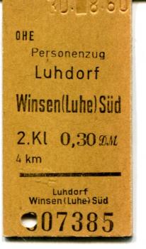 OHE Fahrkarte Luhdorf – Winsen (Luhe) Süd