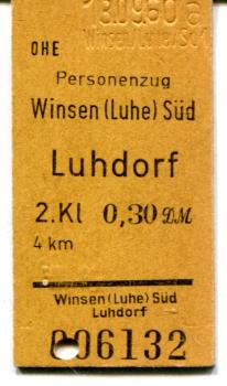 OHE Fahrkarte Winsen (Luhe) Süd – Luhdorf